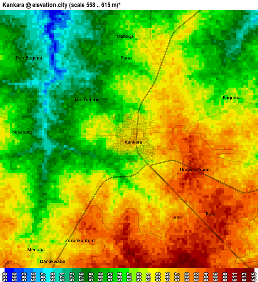 Kankara elevation map