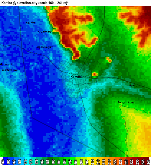 Kamba elevation map