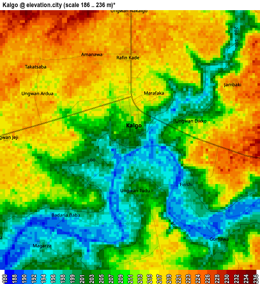 Kalgo elevation map