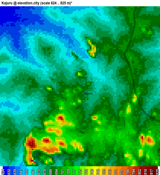 Kajuru elevation map