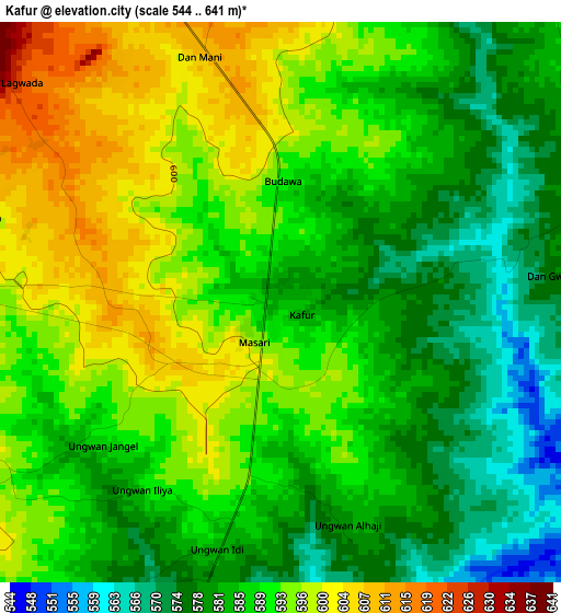 Kafur elevation map