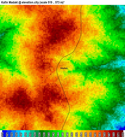 Kafin Madaki elevation map