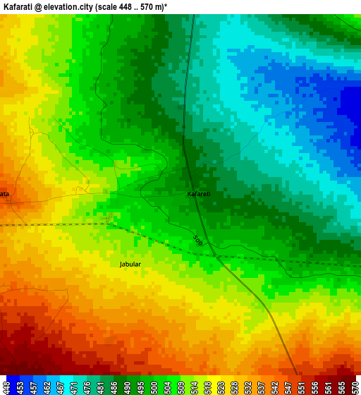 Kafarati elevation map