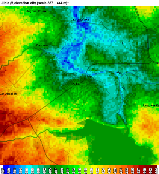 Jibia elevation map