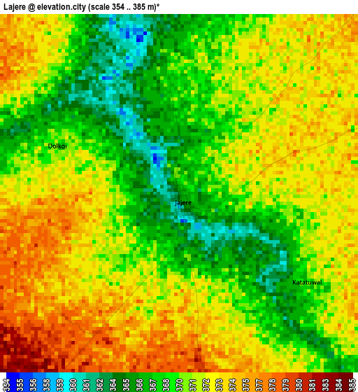 Lajere elevation map