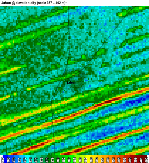 Jahun elevation map