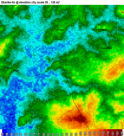 Obarike-Ito elevation map