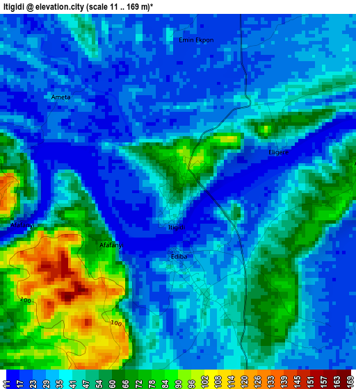 Itigidi elevation map