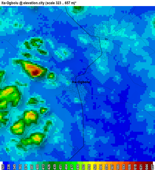 Ita-Ogbolu elevation map