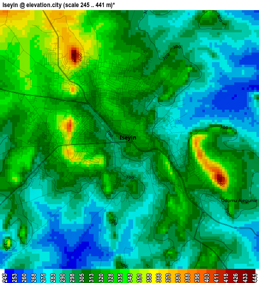 Iseyin elevation map