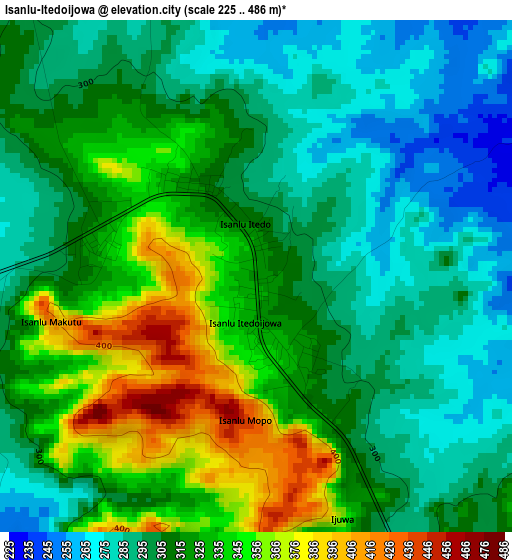 Isanlu-Itedoijowa elevation map