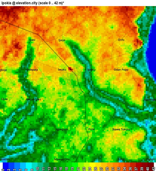 Ipokia elevation map