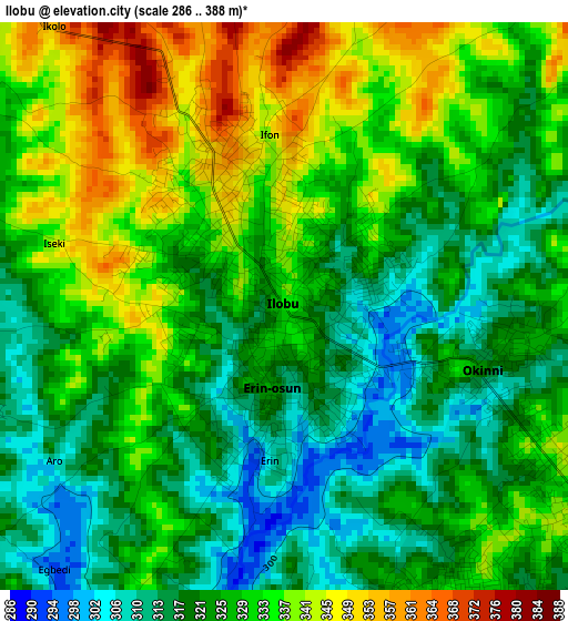 Ilobu elevation map