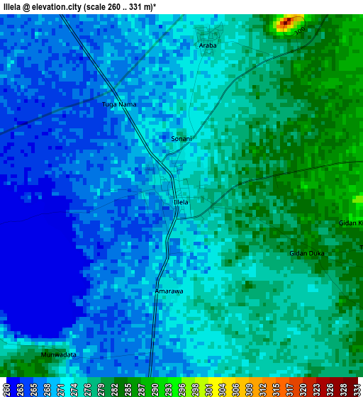 Illela elevation map