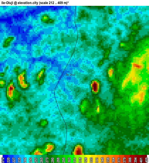 Ile-Oluji elevation map