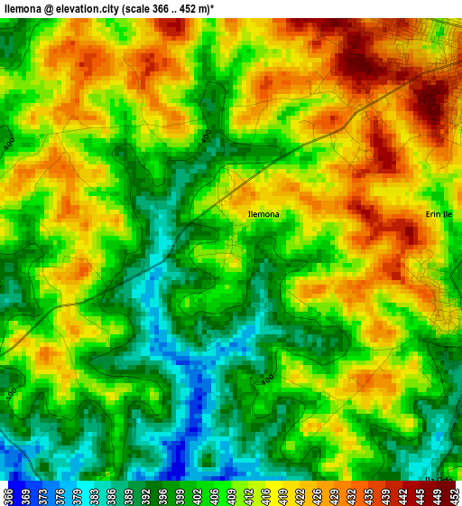 Ilemona elevation map