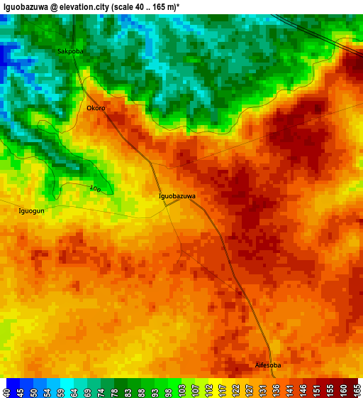 Iguobazuwa elevation map