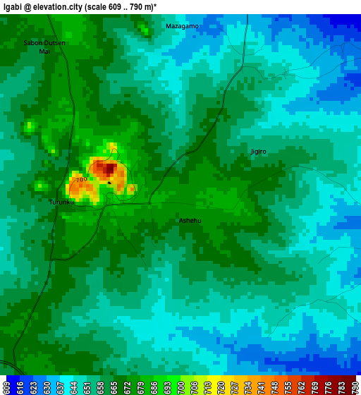 Igabi elevation map