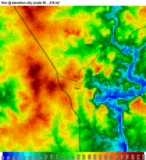 Ifon elevation map