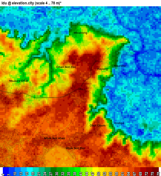 Idu elevation map