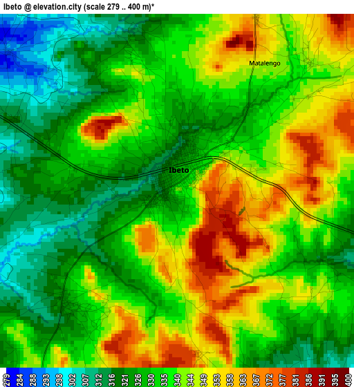 Ibeto elevation map