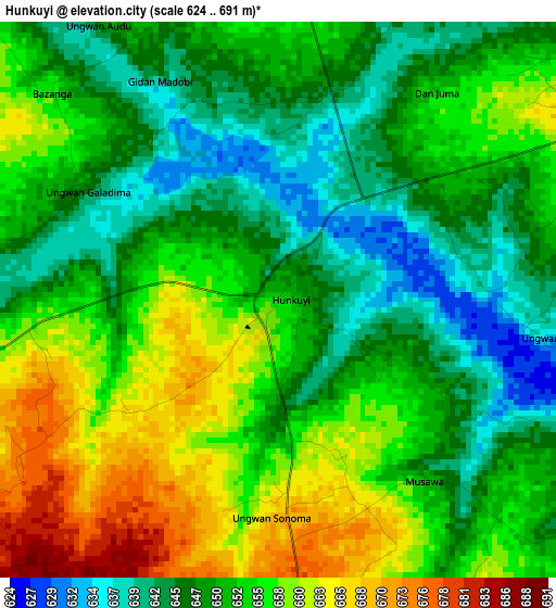 Hunkuyi elevation map