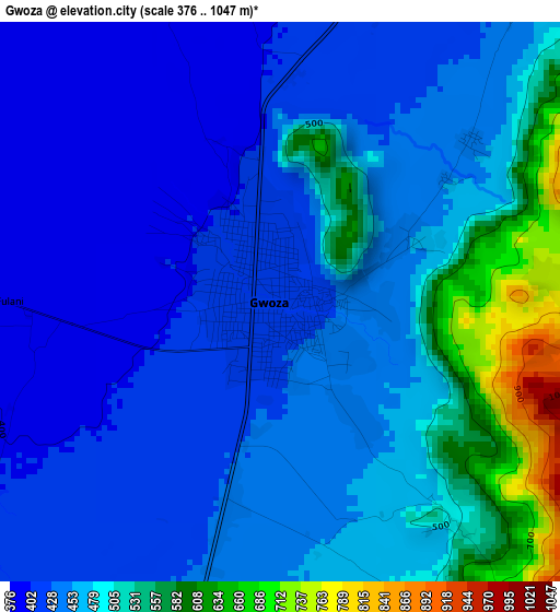 Gwoza elevation map