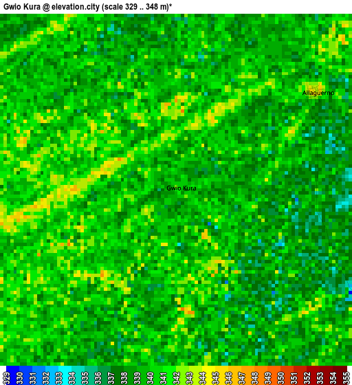 Gwio Kura elevation map