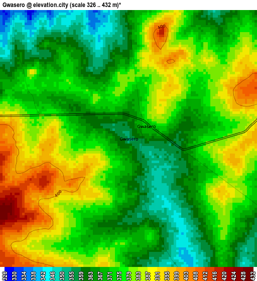 Gwasero elevation map