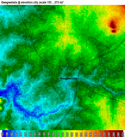 Gwagwalada elevation map