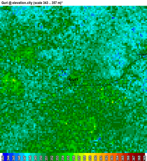 Guri elevation map