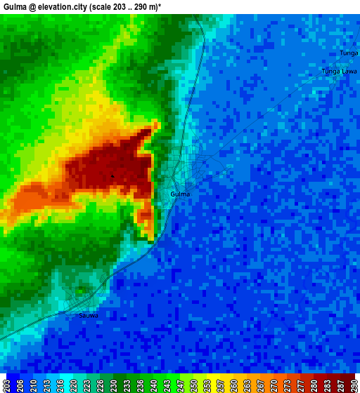 Gulma elevation map