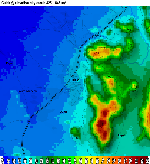 Gulak elevation map