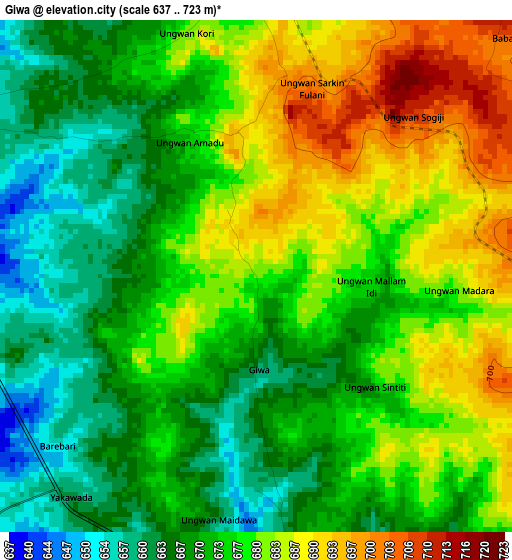 Giwa elevation map