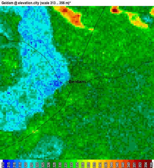 Geidam elevation map