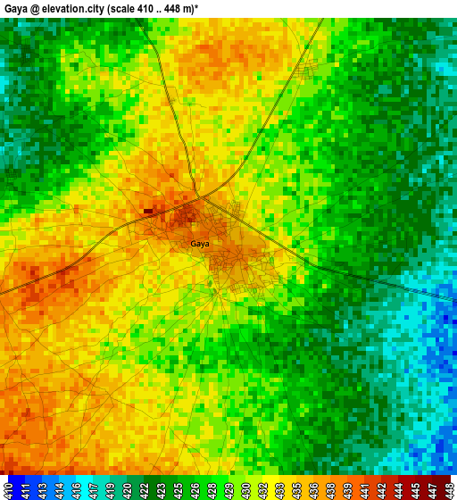 Gaya elevation map