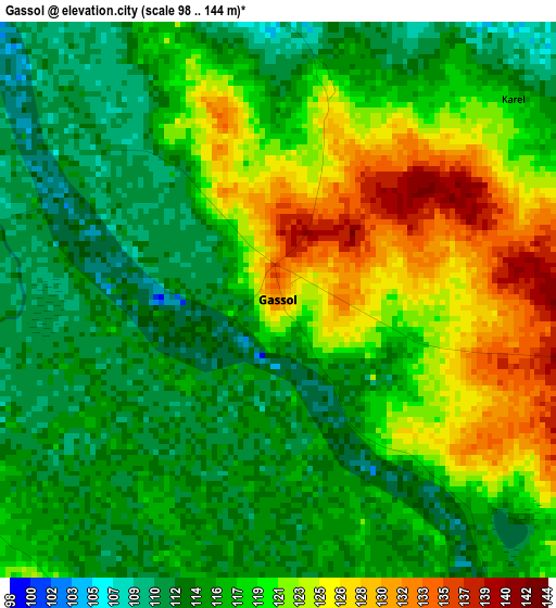 Gassol elevation map