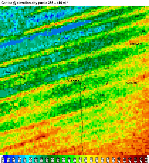 Gantsa elevation map