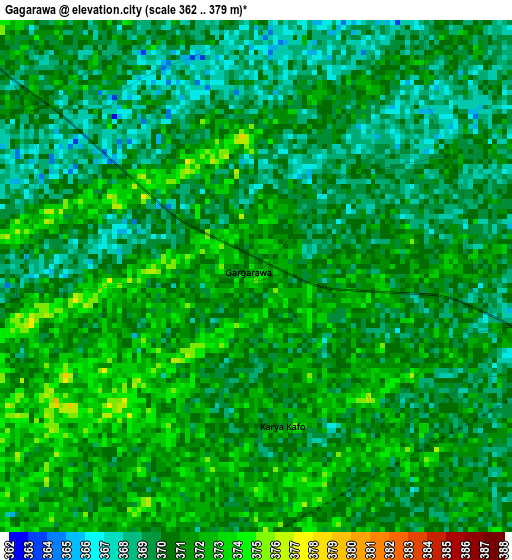 Gagarawa elevation map