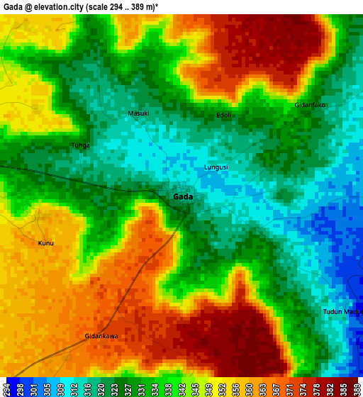 Gada elevation map