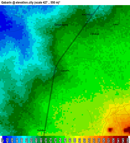 Gabarin elevation map