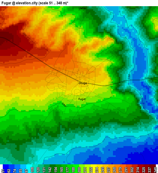 Fugar elevation map