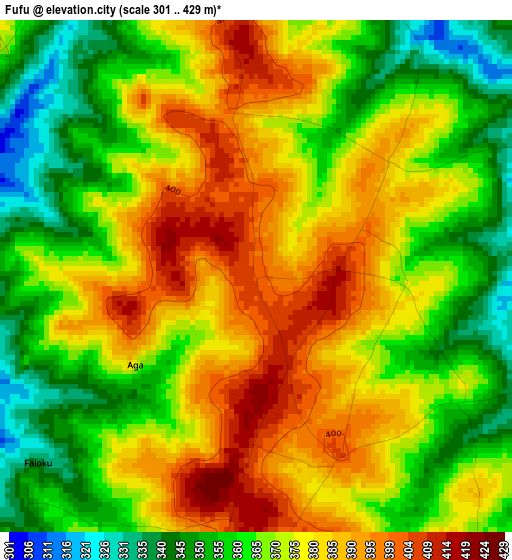 Fufu elevation map