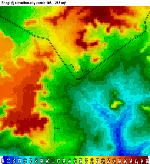 Enagi elevation map