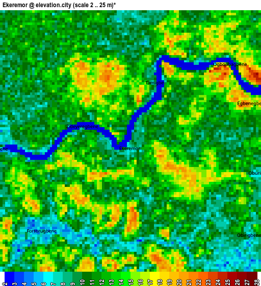 Ekeremor elevation map