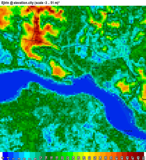 Ejirin elevation map