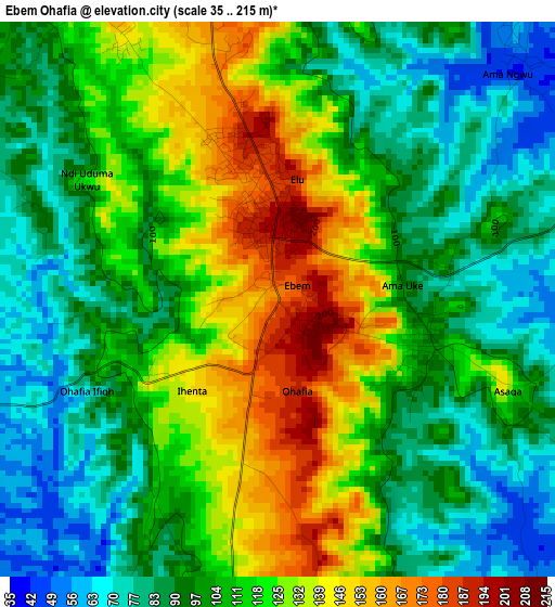 Ebem Ohafia elevation map