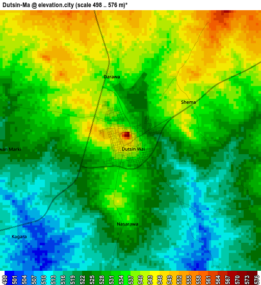 Dutsin-Ma elevation map