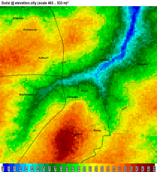 Dutsi elevation map