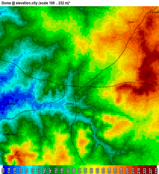 Doma elevation map